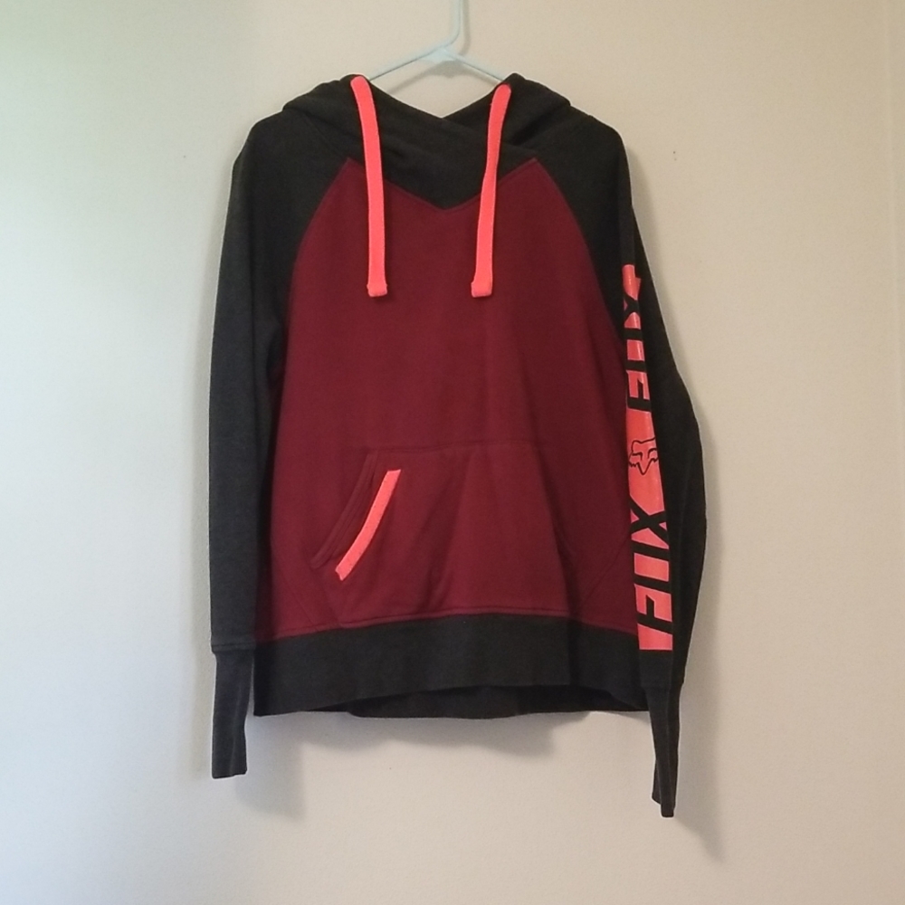 Fox Racing Women's Red and Gray Hoodie XL